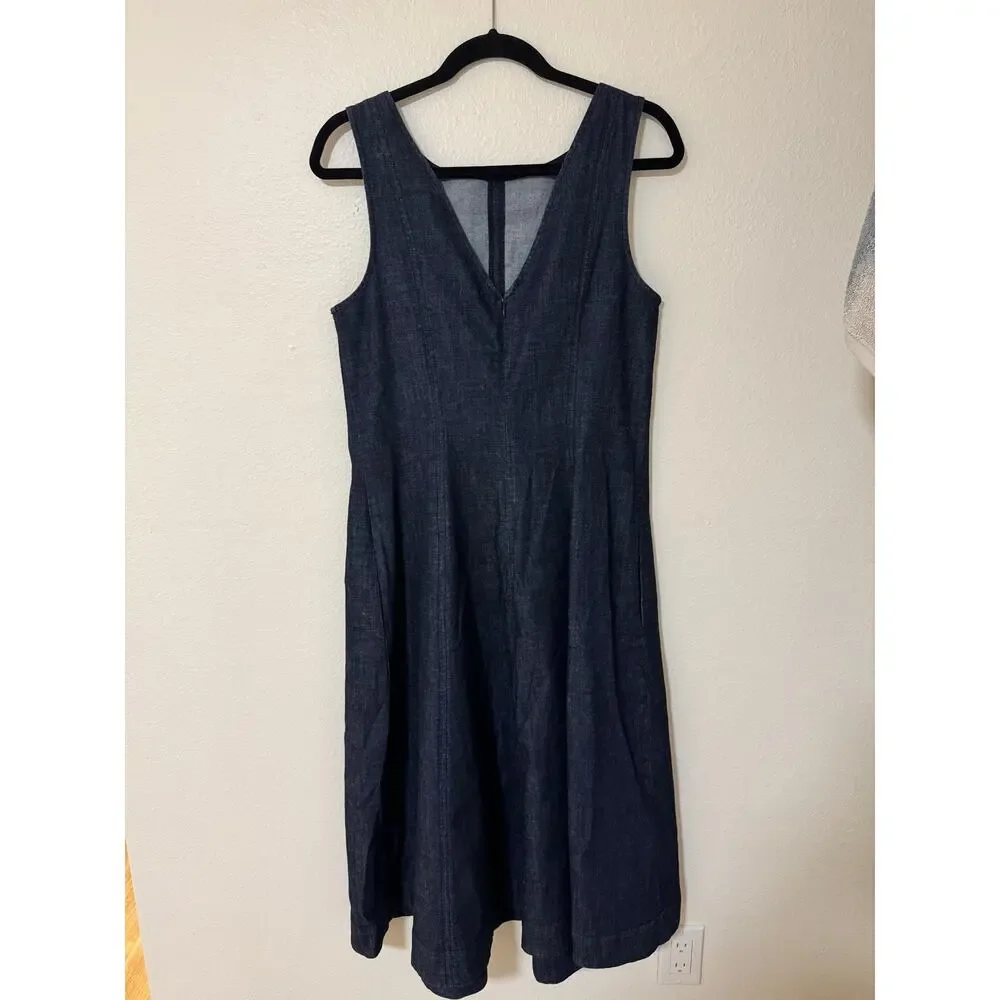 Boden Penelope Denim Midi Dress 10 Medium - Picture 3 of 5